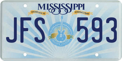 MS license plate JFS593