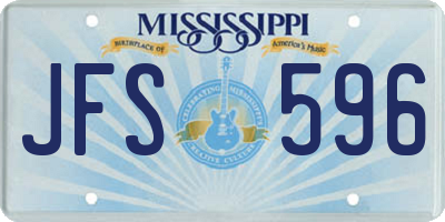 MS license plate JFS596