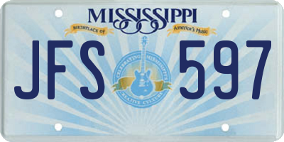 MS license plate JFS597
