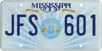 MS license plate JFS601