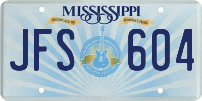 MS license plate JFS604