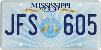 MS license plate JFS605