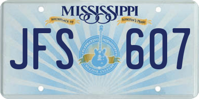 MS license plate JFS607