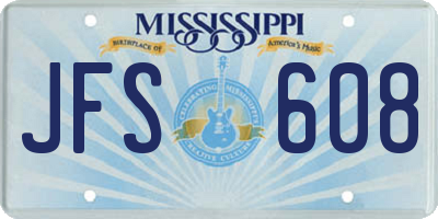 MS license plate JFS608
