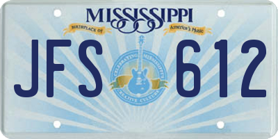 MS license plate JFS612