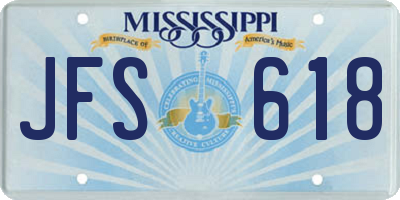 MS license plate JFS618