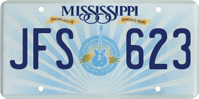 MS license plate JFS623