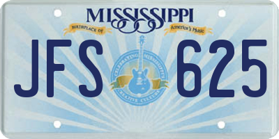 MS license plate JFS625