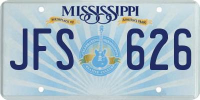 MS license plate JFS626