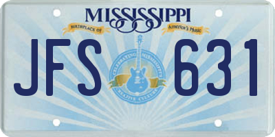 MS license plate JFS631