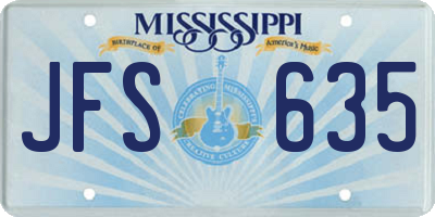 MS license plate JFS635