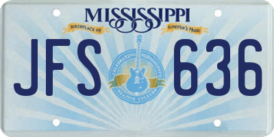 MS license plate JFS636