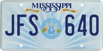 MS license plate JFS640