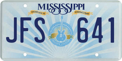 MS license plate JFS641