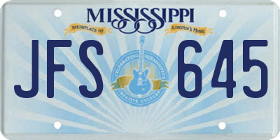 MS license plate JFS645