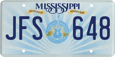 MS license plate JFS648