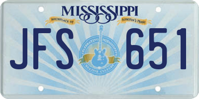 MS license plate JFS651