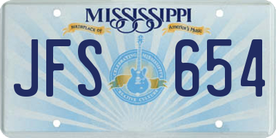 MS license plate JFS654