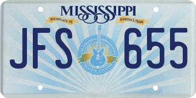 MS license plate JFS655
