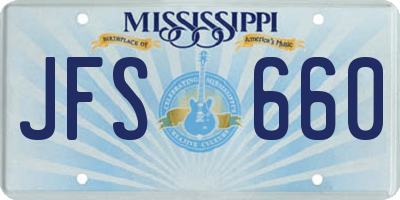 MS license plate JFS660