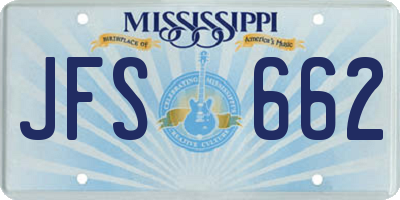 MS license plate JFS662