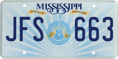 MS license plate JFS663