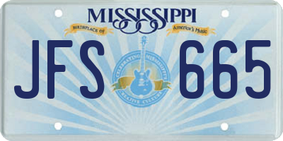 MS license plate JFS665