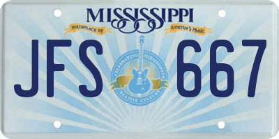 MS license plate JFS667