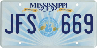 MS license plate JFS669