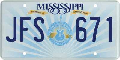 MS license plate JFS671