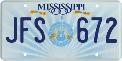 MS license plate JFS672