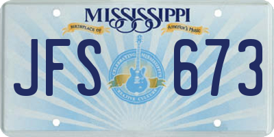 MS license plate JFS673