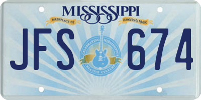 MS license plate JFS674