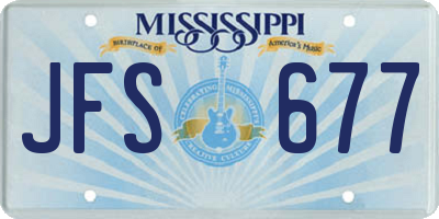 MS license plate JFS677