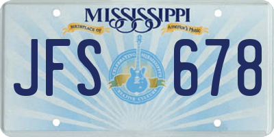 MS license plate JFS678