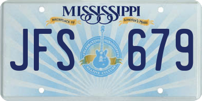MS license plate JFS679