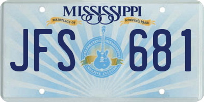 MS license plate JFS681