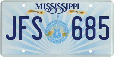 MS license plate JFS685
