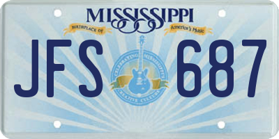 MS license plate JFS687