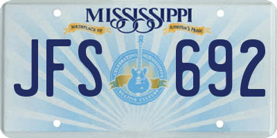 MS license plate JFS692
