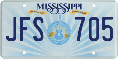 MS license plate JFS705