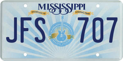 MS license plate JFS707