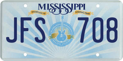MS license plate JFS708