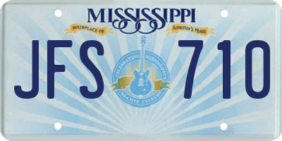 MS license plate JFS710