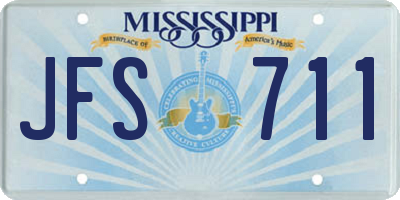 MS license plate JFS711