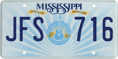 MS license plate JFS716