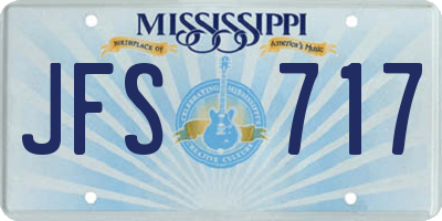 MS license plate JFS717