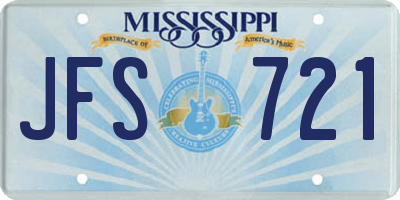 MS license plate JFS721