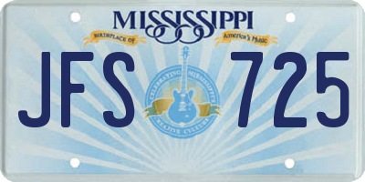 MS license plate JFS725