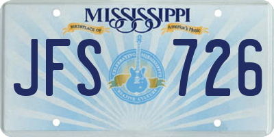 MS license plate JFS726